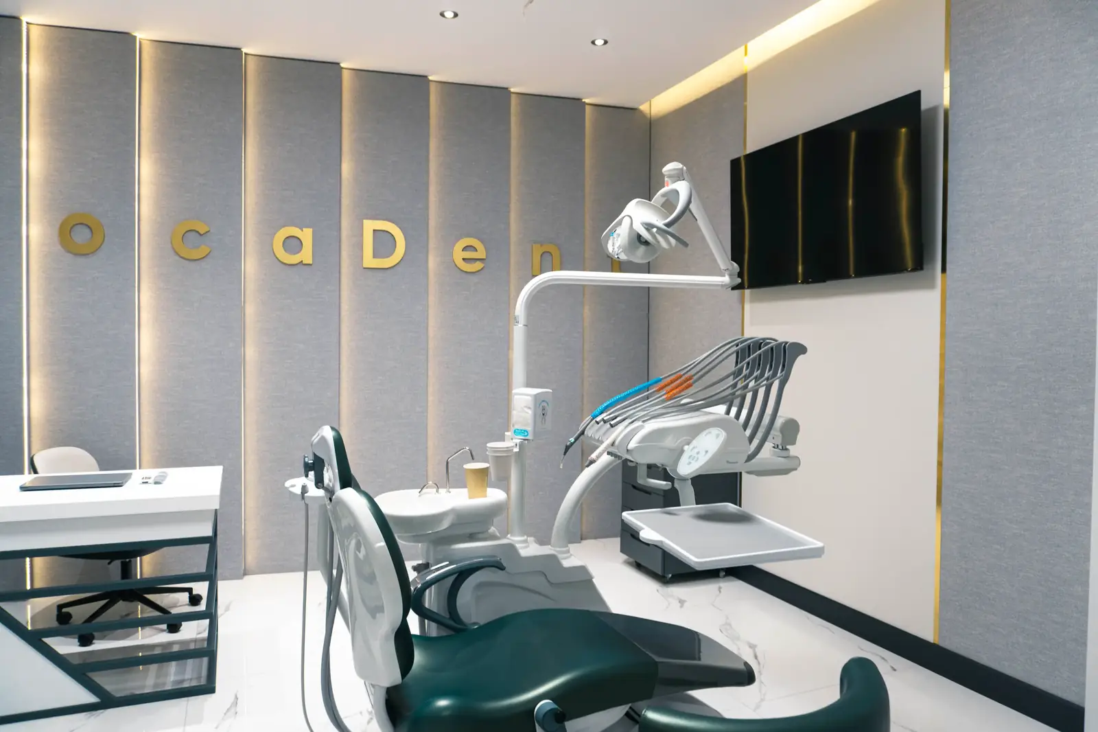 A treatment room at Locadent, prepared for a patient